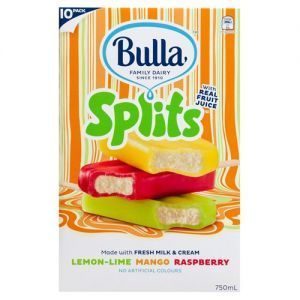 Bulla Splits Ice Blocks Raspberry, Lemon & Lime, Mango