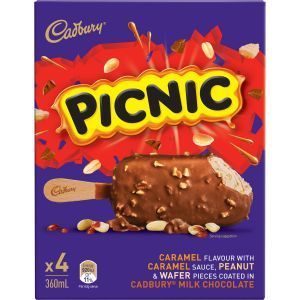 Cadbury Picnic Ice Cream On Stick Sticks 360ml