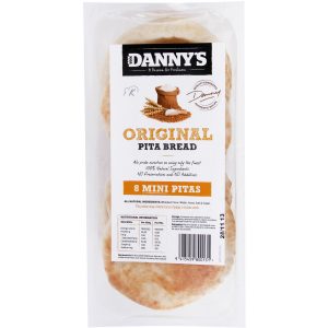 Dannys Pita Bread Plain Minis 320g