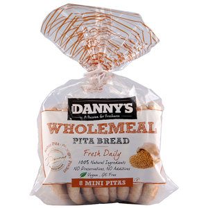 Dannys Real Pita Bread Mini Wholemeal