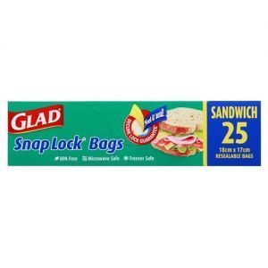 Glad Snaplock Plastic Bags Sandwich 170x180mm