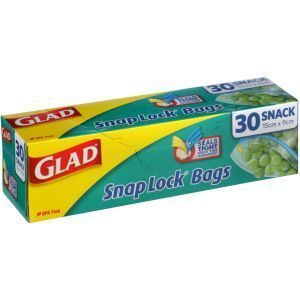 Glad Snaplock Plastic Bags Snack Size 150x90mm
