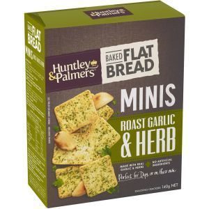 Huntley & Palmers Baked Flat Bread Minis Roast Garlic & Herb