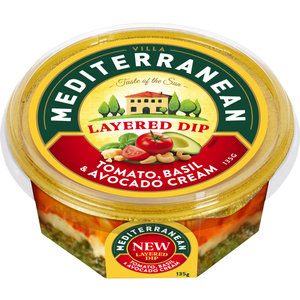 Mediterranean Layered Dip Tomato Basil & Avocado