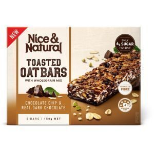 Nice & Natural Oat Bars Muesli Bars Choc Chip/real Milk Choc 150g