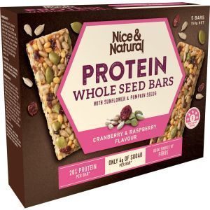 Nice & Natural Protein Muesli Bars Wholeseed Cranberry Raspberry