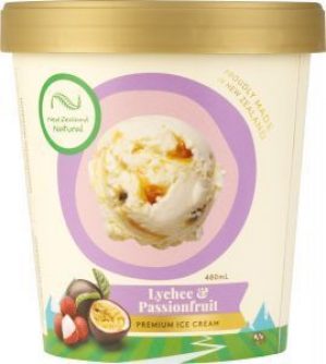 Nz Natural Ice Cream Lychee & Passionfruit