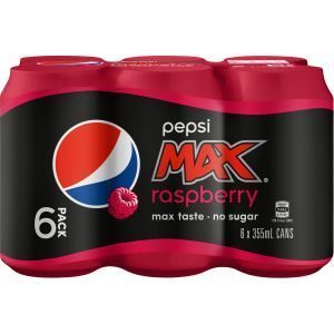 Pepsi Max Soft Drink Raspberry Cola