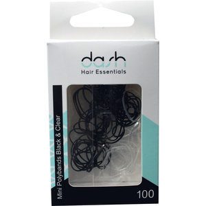Polybands Hair Ties Mini Black & Clear