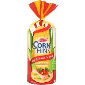 Real Foods Corn Thins Crackers Soy Linseed