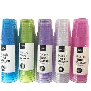 Surv Cups Coloured Plastic Shot Glasses