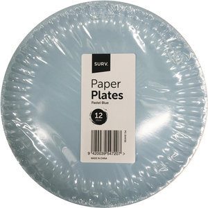Surv Plates Paper Blue 23cm