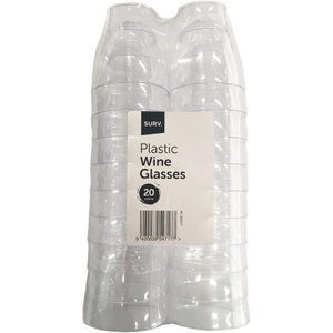 Surv Wine Glasses Plastic 210ml
