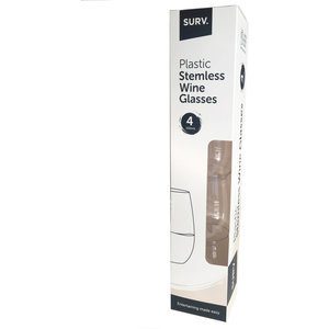 Surv Wine Glasses Plastic Stemless