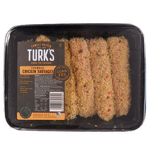 Turks Corn Fed Sausages Crumbed