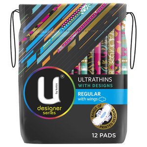 U By Kotex Designs Ultra Thins Pads Regluar With Wings