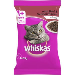 Whiskas Cat Food Beef & Venison In Gravy 340g