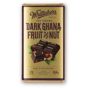 Whittakers Chocolate Block 72% Dark Ghana Fruit & Nut