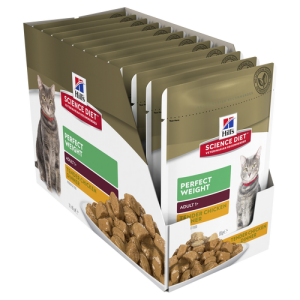 Hill’s Science Diet Adult Perfect Weight Chicken Cat Food pouches