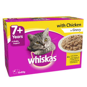 Whiskas Senior 7+ Wet Cat Food With Chicken in Gravy 12 X 85g Pouches