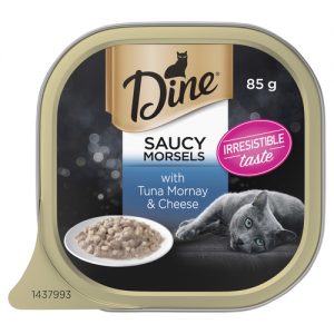 Dine Wet Cat Food Saucy Morsels With Tuna Mornay & Cheese 85g