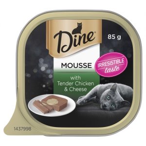 Dine Wet Cat Food Mousse With Tender Chicken & Cheese 85g
