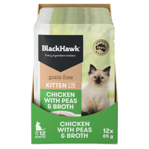 Black Hawk Kitten Chicken with Peas & Broth Wet Cat Food