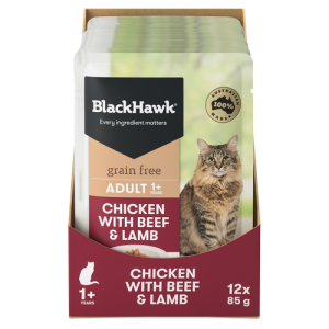 Black Hawk Chicken with Beef & Lamb Wet Cat Food