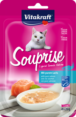 Vitakraft Souprise with Salmon Grain Free Liquid Cat Treat