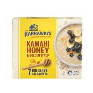 Harraways Quick Serve Oat Sachets Kamahi Honey & Golden Syrup