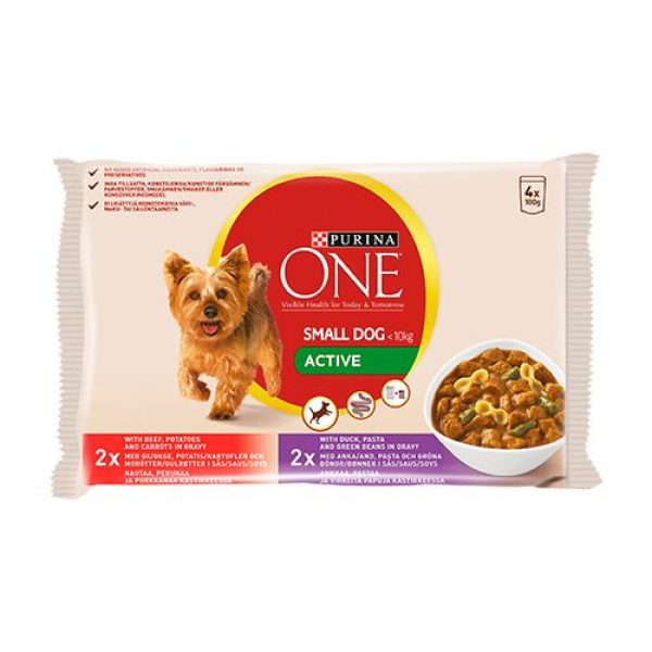 Purina ONE Small Dog Active 4x100g packs