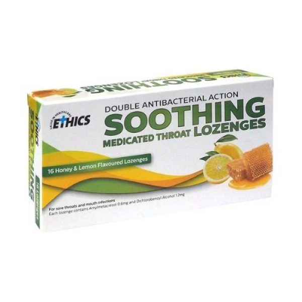 ETHICS Soothing Medicated Throat Lozenges - Honey & Lemon