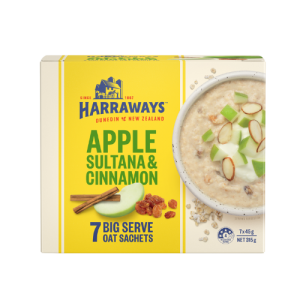 Harraways Single Serve Oat Sachets – Apple Sultana and Cinnamon