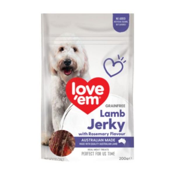 Love'em Grain-Free Lamb Jerky with Rosemary Flavour