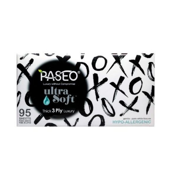 Paseo UltraSoft 3-Ply Facial Tissues Front Pack
