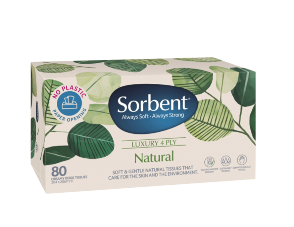 Sorbent Facial Tissues 4 Ply Natural