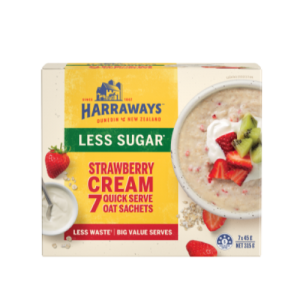 harraways strawberry cream less sugar oats