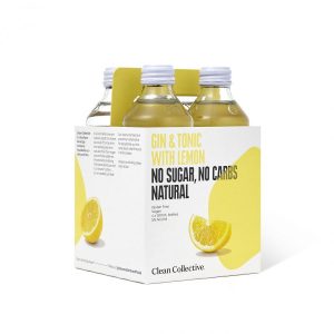 Clean Collective Gin & Tonic with Lemon Bottle 300ml (4 Pack)