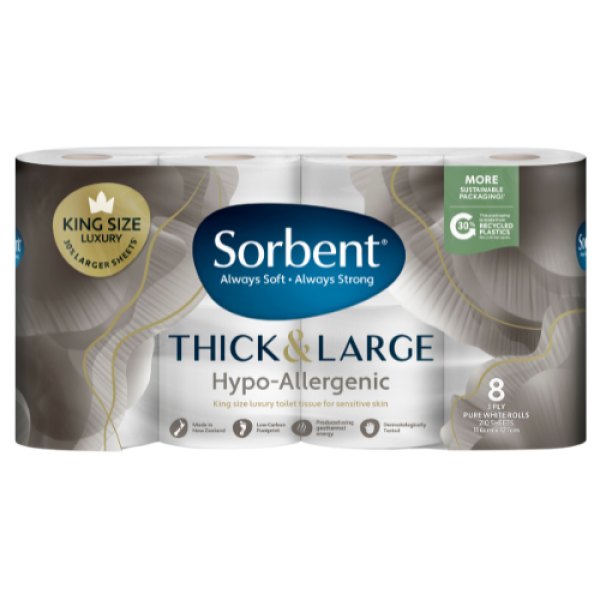 Sorbent Thick & Large Hypo-Allergenic Toilet Tissue