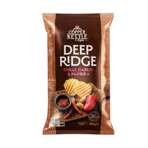 Copper Kettle Deep Ridge Chips – Chilli Garlic and Paprika