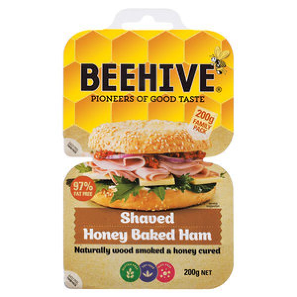 Beehive Ham Shaved Honey Baked 2 X 100g Pks