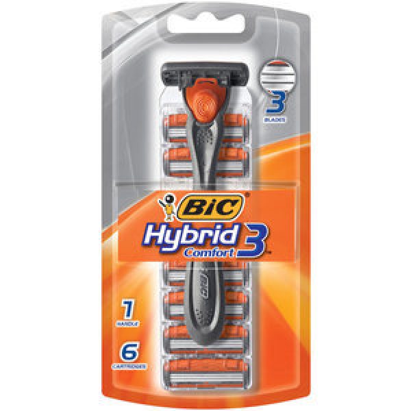 Bic Hybrid Shaver + 6 Disposable Cartidges
