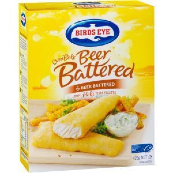 Birds Eye Fish Fillets Beer Battered Hoki 425g