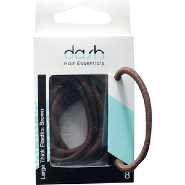Brown Elastic Hair Ties Large Thick