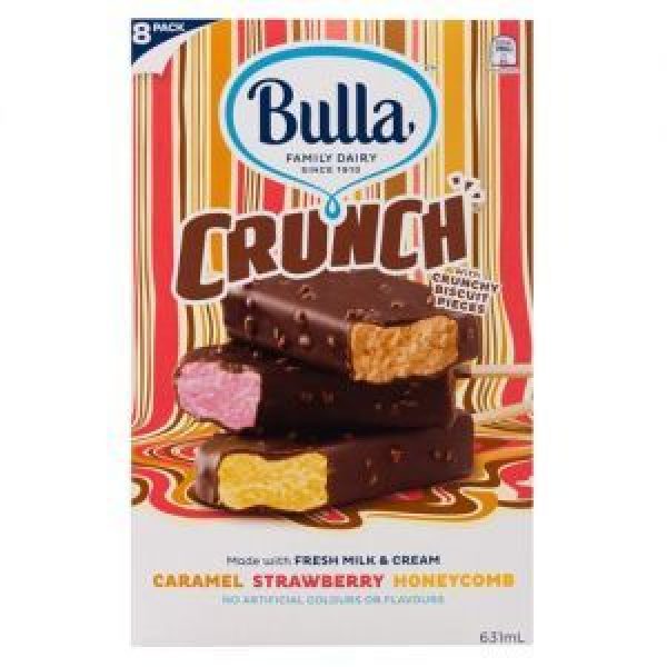 Bulla Crunch Ice Cream On Stick Caramel  Strwbry Honey