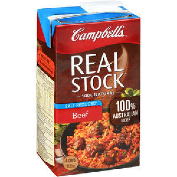 Campbells Real Stock Beef Stock Liquid Salt Reduced