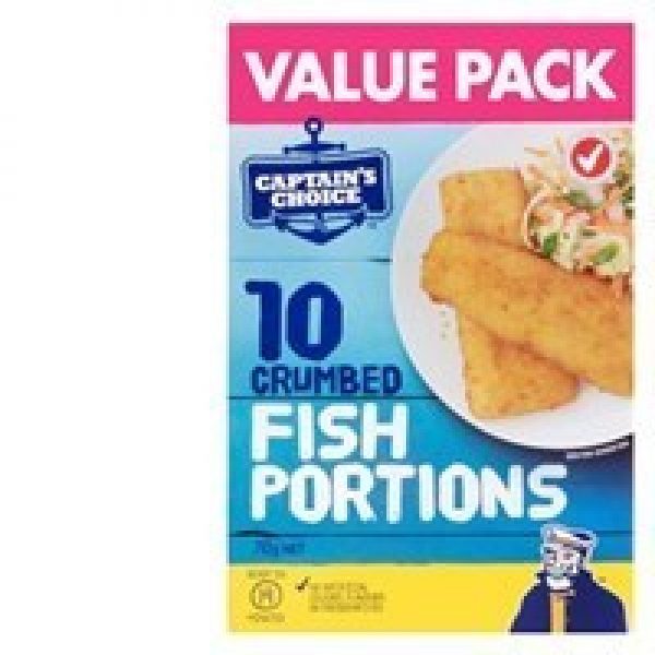 Captains Choice Fish Portions Crumbed 710g