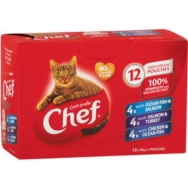 Chef Singles Cat Food Fish Varieties 100g