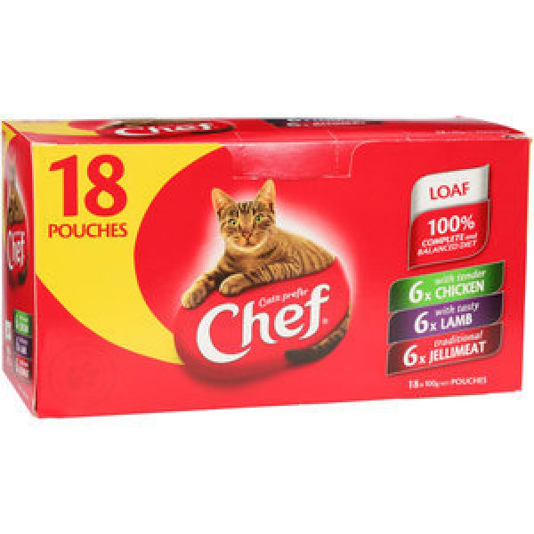 Chef Singles Cat Food Loaf Style Varieties 18 X 100g