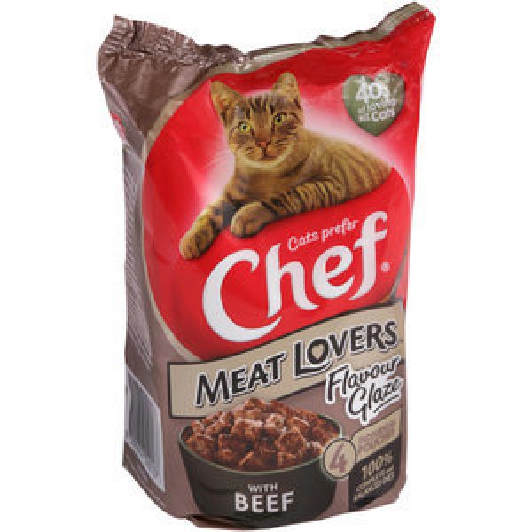 Chef Tasty Flavour Glaze Cat Food Beef 100g